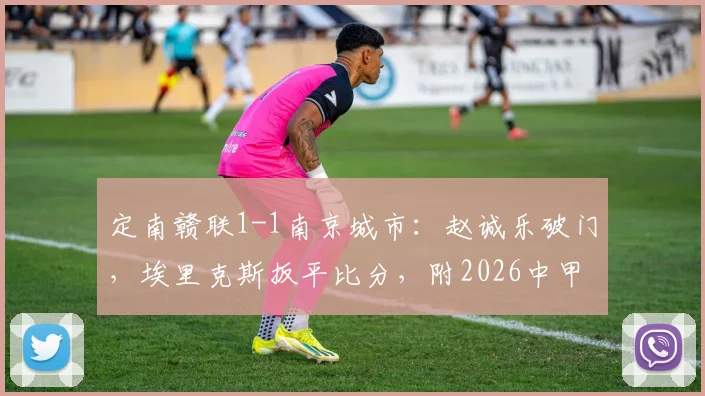 定南赣联1-1南京城市:赵诚乐破门,埃里克斯扳平比分,附2026中甲最新积分榜分析